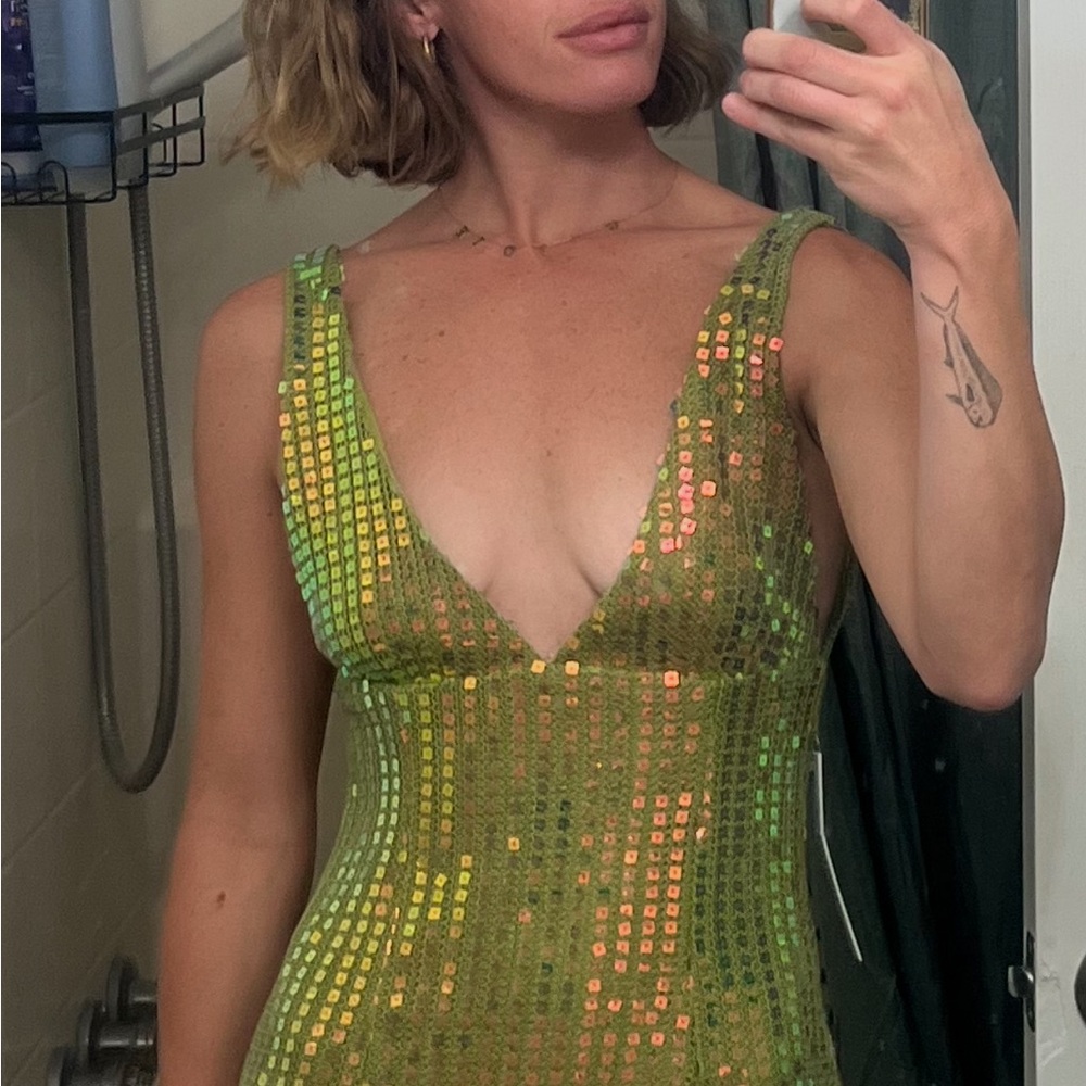 Princess Polly Green Sequin Mini Dress